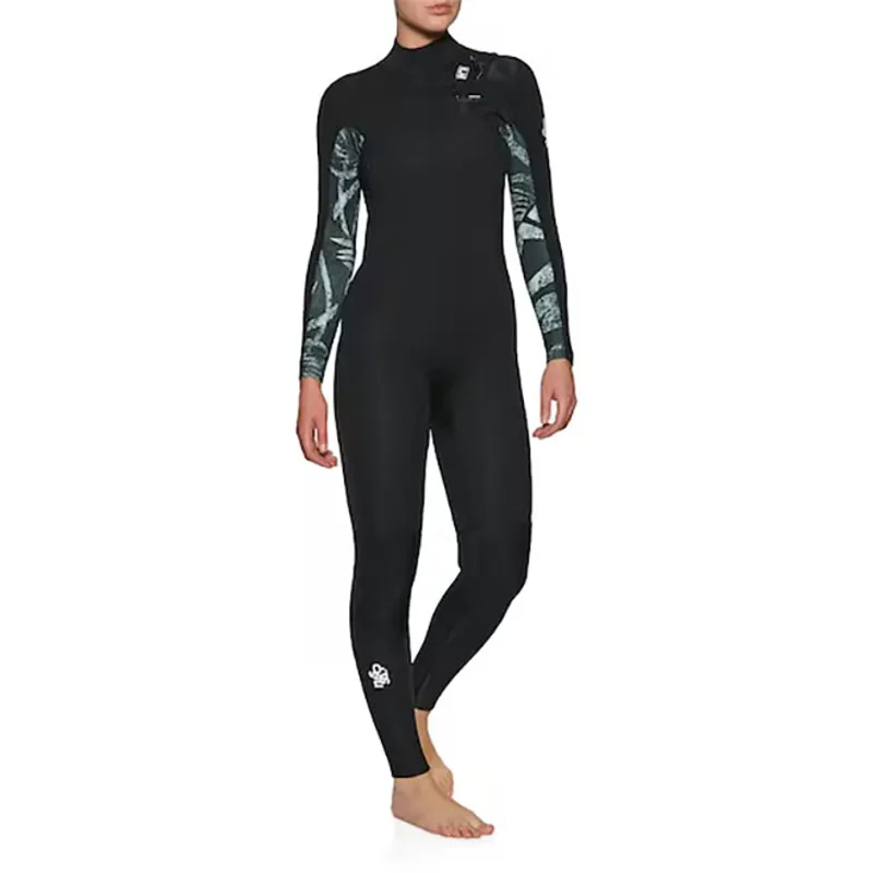 C-Skins Women's Solace 5:4:3 Chest Zip Wetsuit Black/Tropical